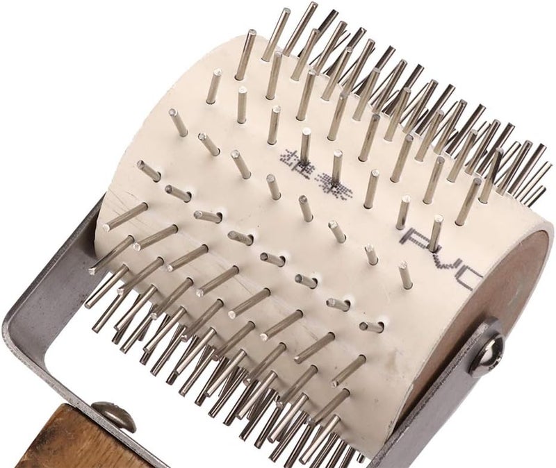 FUZHUI Propolis Collector, Roller Type Propolis Collector, Hy Uncapping Roller, Uncapping Pin Head Roller, Stainless Steel Bee Hy Extracting Tool with Comfortable Wooden Handle for Beekeeper - Image 5